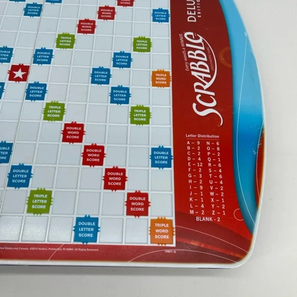 Scrabble Deluxe Edition Portable Game - Blue - Picture 3 of 8